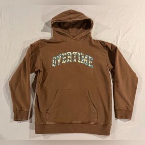 Overtime Paisley-Logo Brown Pullover Hoodie